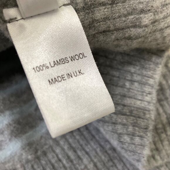 Celtic & Co 100% Lambs Wool Sweater women’s Size M gray Green blue stripes - Picture 11 of 11